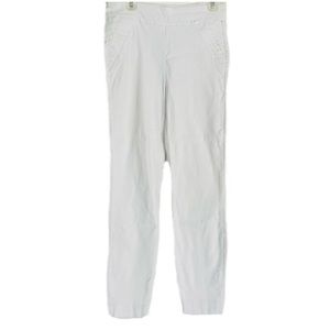 Camber & Grace White Fitted Stretchy Ankle Cut Pants Office Business Size Small